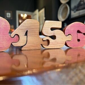 Rustic Wooden Number Puzzle